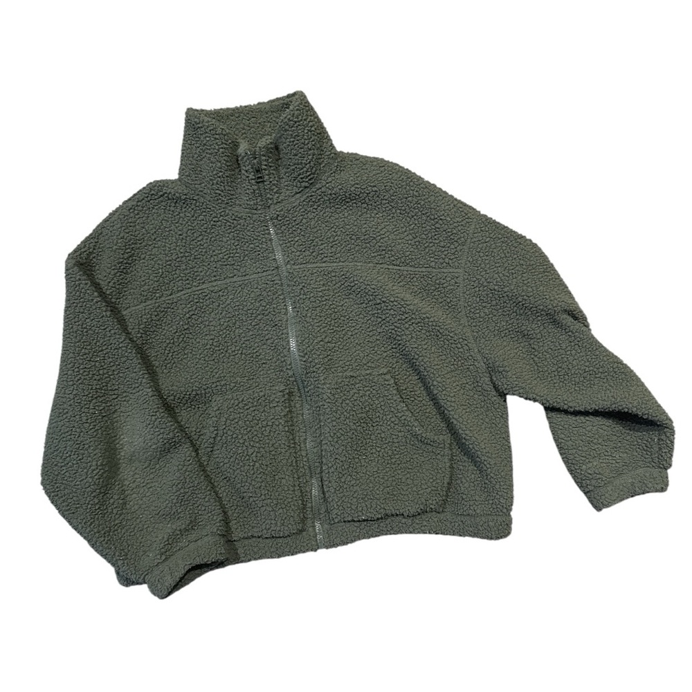 Old Navy Green Sherpa Jacket, Size Small